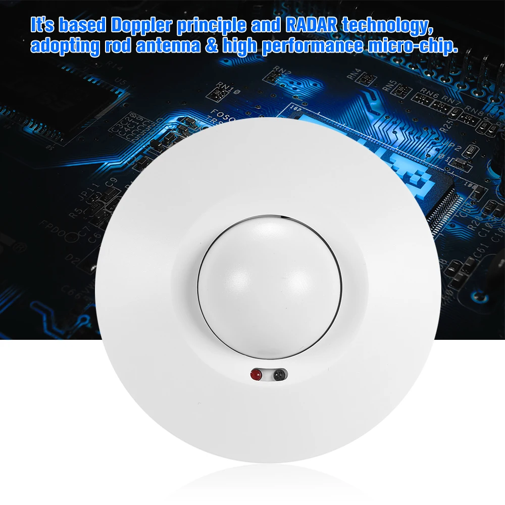 

Microwave Radar Sensor Light Switch Ceiling Occupancy PIR Body Motion Detector 360 Degree Time Setting 5.8GHz HF Systerm