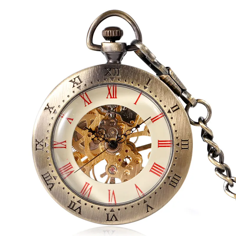 

Pocket Fob Watches Luxury Stylish Fashion Wind Up Mechanical Pocket Watch Clock With Chain Classic Pendant Nurse Christmas Gift