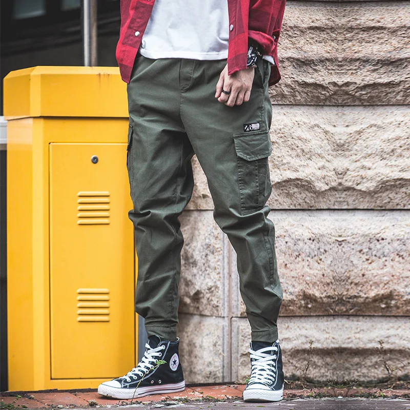 Винтажные мужские брюки карго 2019 длинные хип хоп военные джоггеры карманы