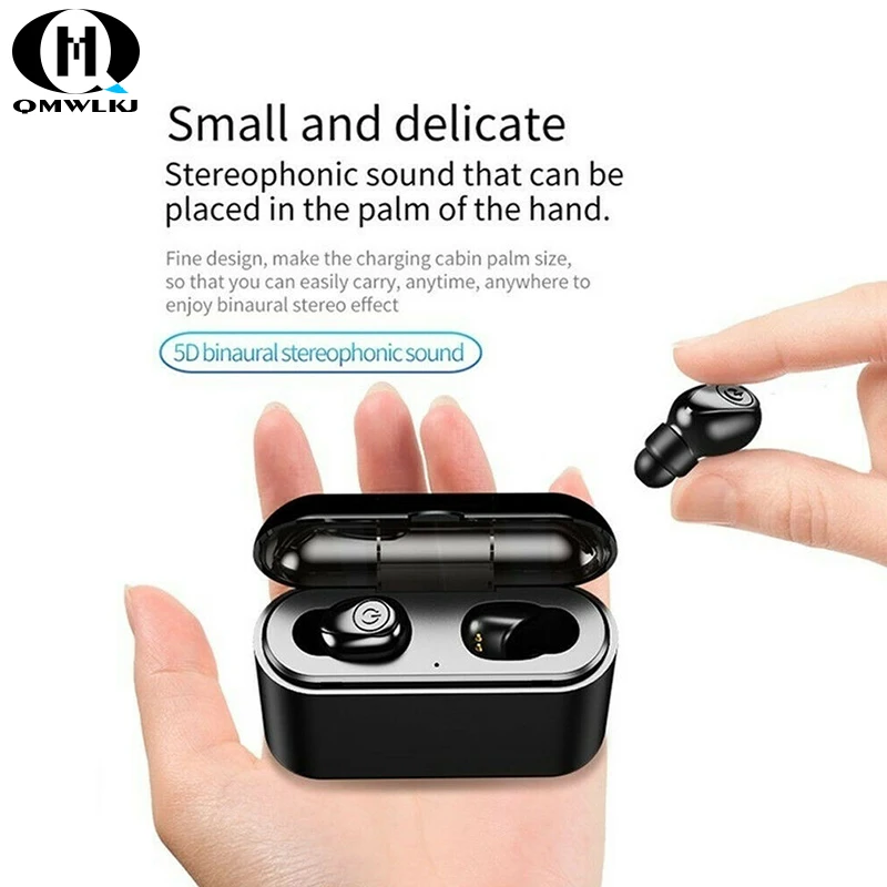 TWS 5D стерео Bluetooth гарнитура 5 0 Mini Twins наушники Беспроводная зарядка коробка 2200mAh