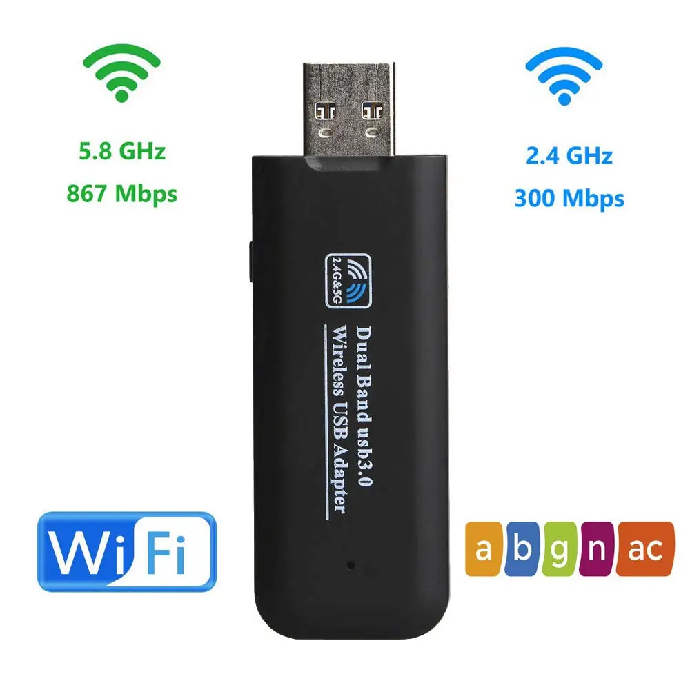 

KuWfi USB беспроводной адаптер RTL8812BU мягкий AP USB 3,0 сетевой адаптер 1200 Мбит/с двухдиапазонный WiFi ключ/приемник для настольного ноутбука