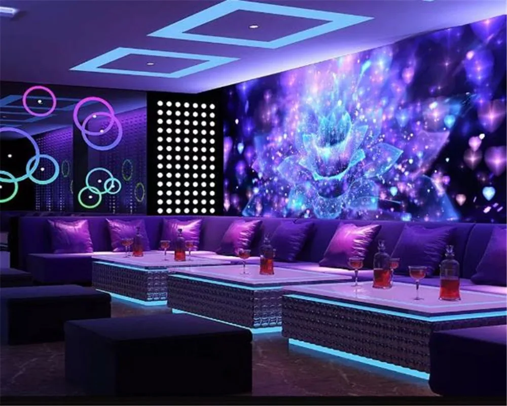 Custom Mural 3D Wallpaper Starry And Cool Delicate Flowers Indoor TV Background Wall Decoration | Обустройство дома