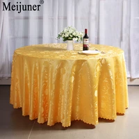 meijuner new hot sale jacquard weave peony hotel home table cloth banquet round table tablecloth