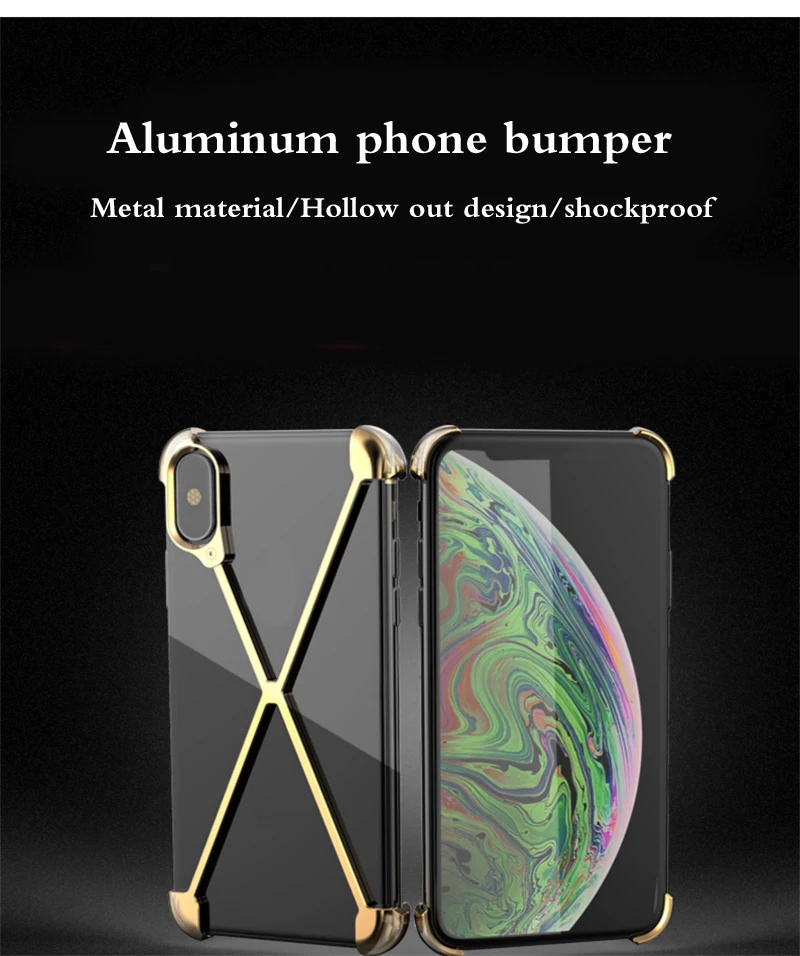 Металлический Чехол-бампер для iPhone XS, тонкий сверхмощный бронированный противоударный алюминиевый сплав x-рамка для телефона, защитный чехол