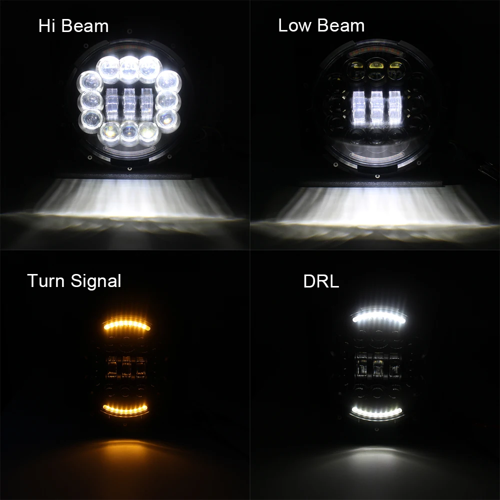 Светодиодный ультратонкий Передний фонарь с мотором 7 дюймов 90 Вт для