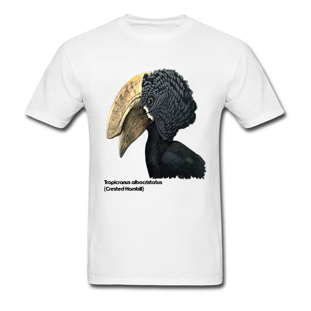 Crested Hornbill Bird футболка Lover 3D мужские топы футболки Белая Летняя одежда на заказ