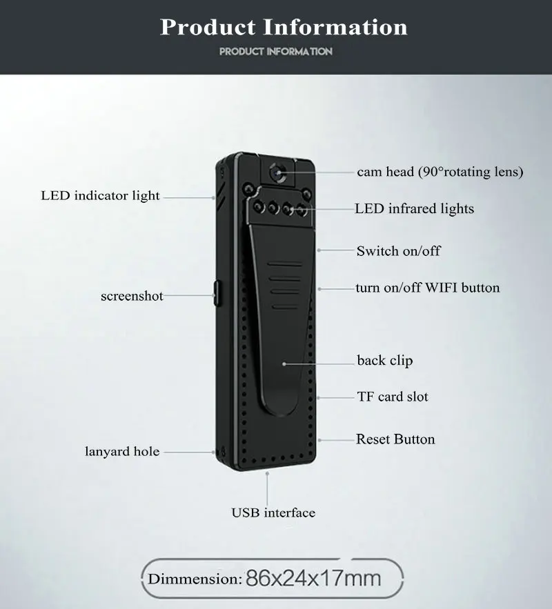 Мини камера HD1080P wifi корпус маленькая s запись ночное видение Обнаружение движения