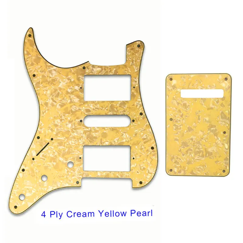 4Ply Cream Pearl Запчасти для гитары-для левшей США Страт 72' 11 винтовое отверстие стандарт PAF Humbcker HSH гитарная Накладка и задняя пластина скретч пластина - Цвет: 4Ply Cream Pearl