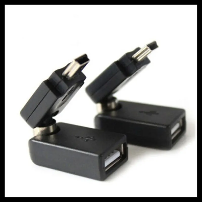 10pcs-lot-360-Degree-Rotation-USB-2-0-female-to-mini-USB-5-Pin-male-OTG-Adapter | Компьютеры и офис