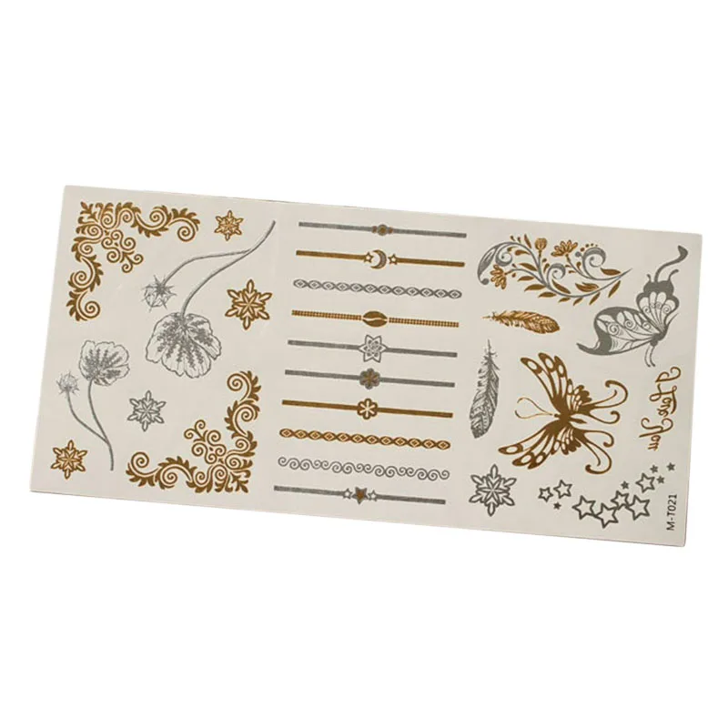 Gold Tone Temporary Tattoo Stickers Waterproof Sexy Body Art Sticker | Временные тату