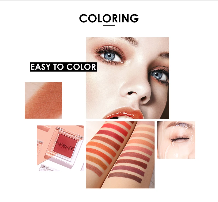 Focallure Matte тени для век одноцветные высокопигментированные голографические оттенки водонепроницаемые тени для век