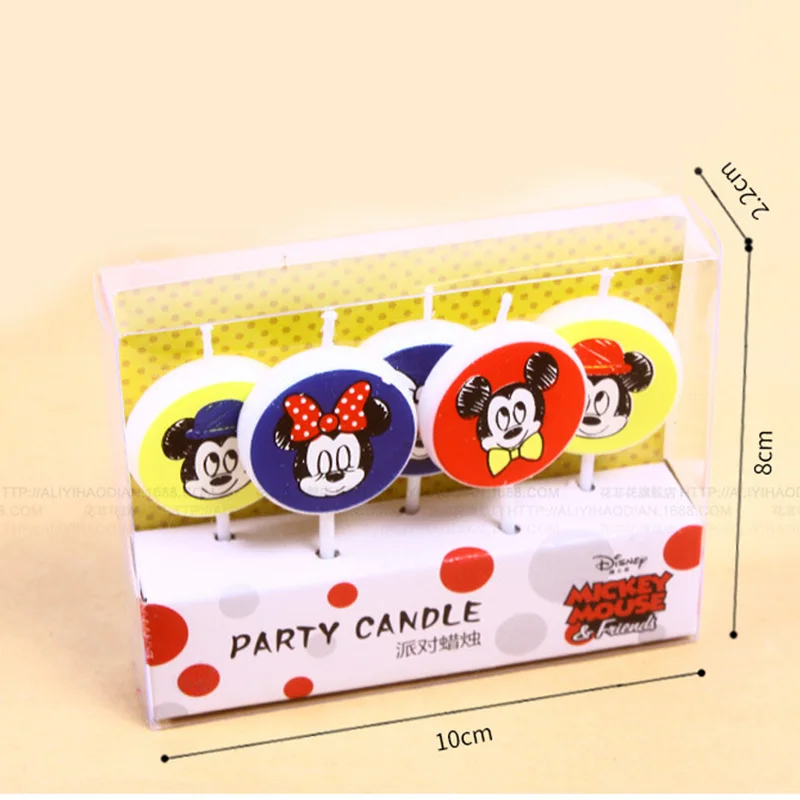 Дисней 5 шт./лот Микки Маус тема торт свечи Дети День рождения украшения Топпер