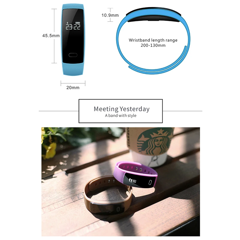 QS80 Bluetooth Smart Браслет сердечного ритма Сидячий напоминание мониторинг сна для IOS