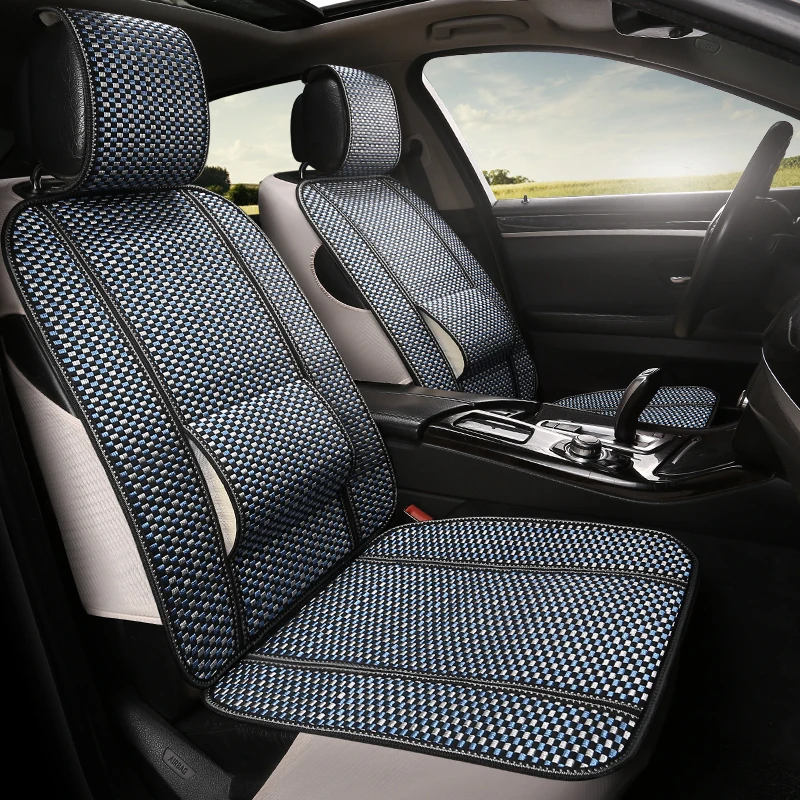 Linen Fabric Car Seat Cover Summer breathable seat cushion For VolksWagen Toyota Polo Chevrolet KIA BYD | Автомобили и мотоциклы