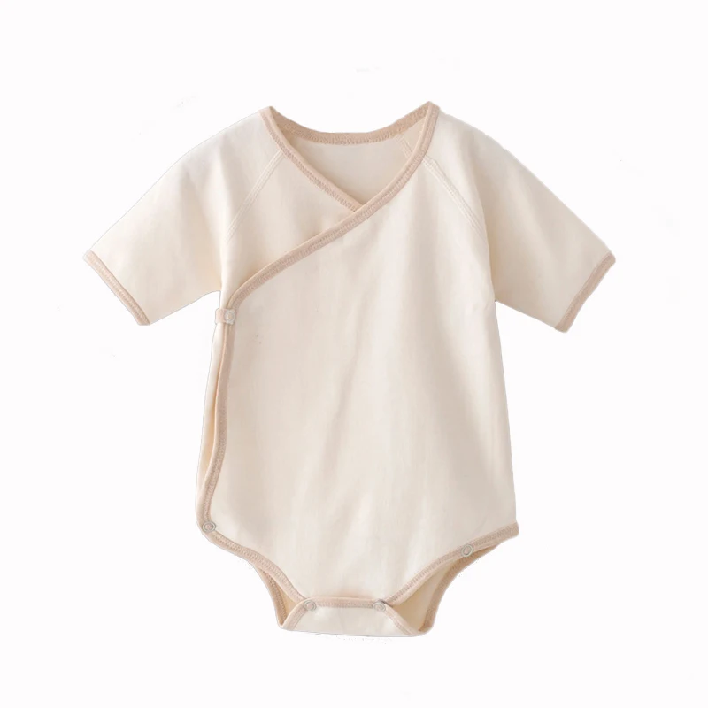1pc short sleeve 2 шт/комплект органический крошечные хлопковые детские комбинезоны костюм Lucky Child детская одежда для новорожденных Для мальчиков и девочек одежда комбинезон - Цвет: 1pc short sleeve