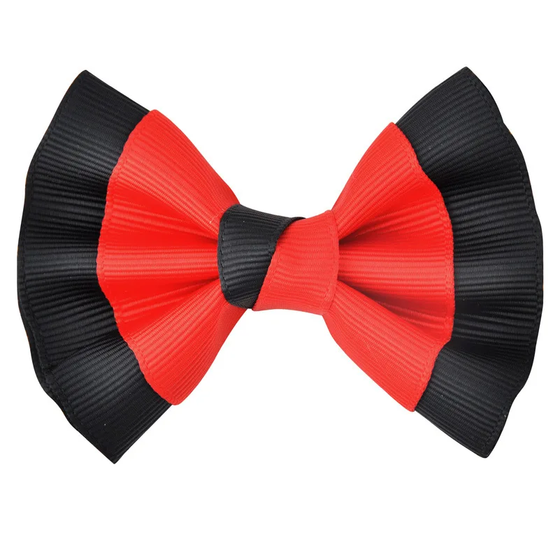 MengNa 3 &quotдевушки Grosgrain ленты волос бант с зажимами два цвета Hairbow Дети шпильки