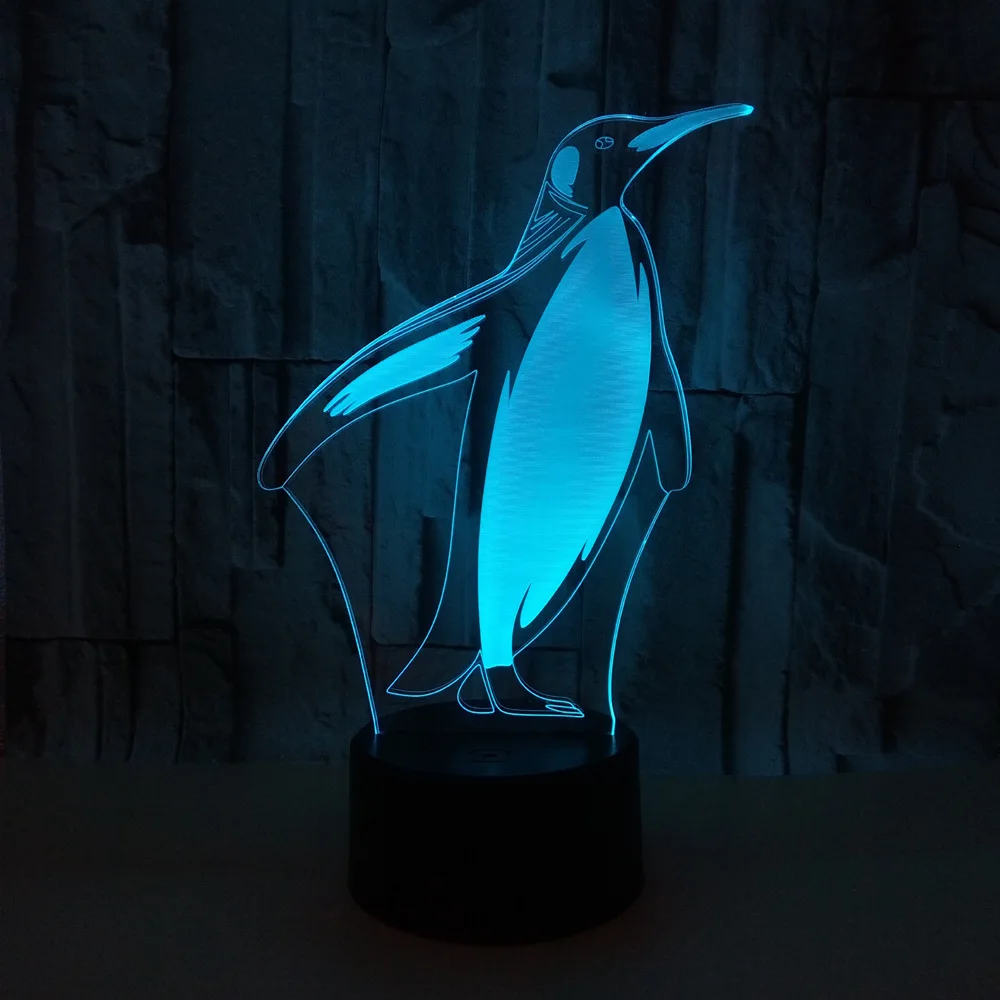 Пингвин рождественские подарки USB 3D Ночник Новинка Luminaria Led Usb 3d детская лампа De Mesa