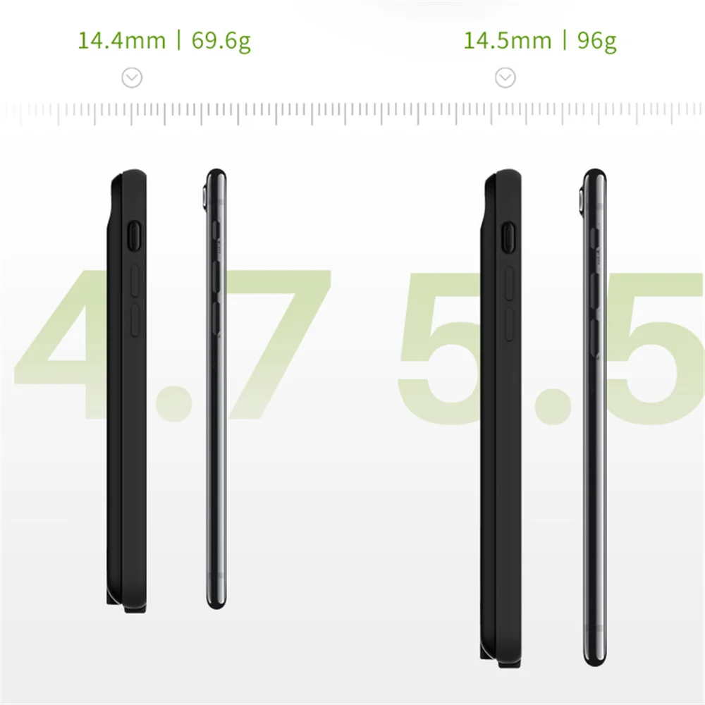 Чехол ROCK Battery для iPhone 7, 6, 6S X, внешний аккумулятор, чехол для iPhone X, 6000 мА/ч, зарядное устройство, задняя крышка, чехол