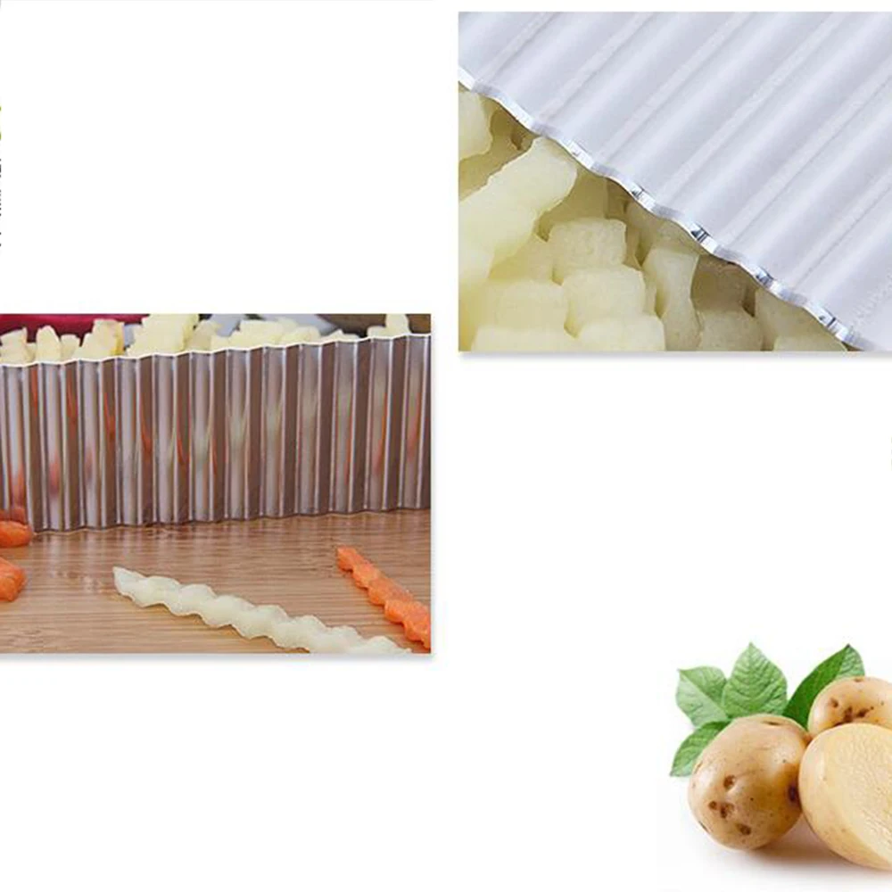 Нож для картофеля кухонный измельчитель с зубчатыми лезвиями из нержавеющей