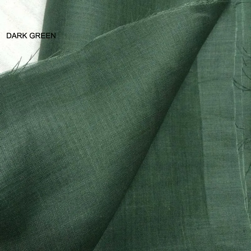 dark green Рами белая темно-зеленая темно-синяя коричневая верблюжья черная винная красная серая тонкая ткань для летней одежды рубашка платье ручная работа - Цвет: dark green
