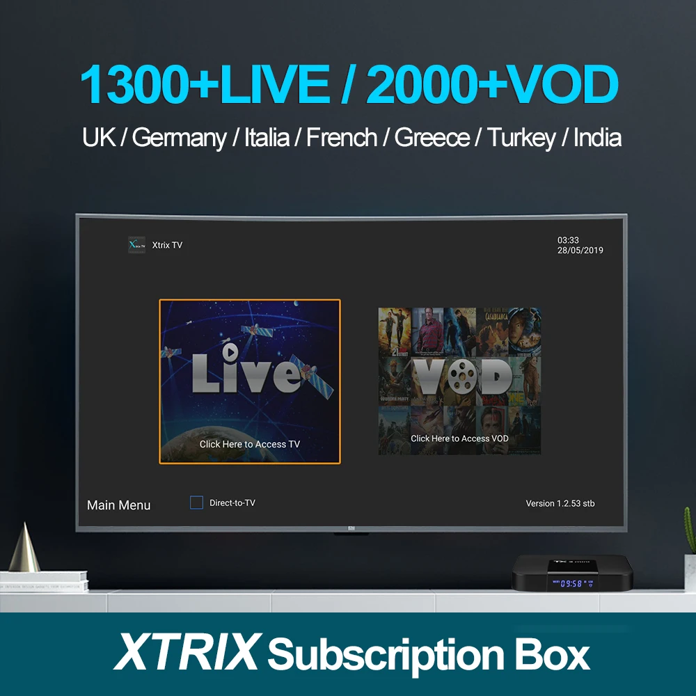 TVpao XtrixTV подписка самая стабильная IPTV Великобритания Германия США Cypus Greece Live/VOD 2000+ каналы на Android Box
