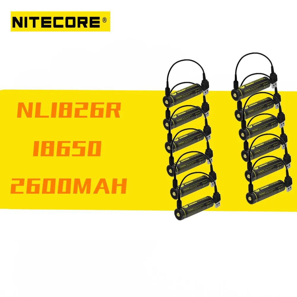 Перезаряжаемый литий ионный аккумулятор Nitecore NL1826R 12 шт. 18650 мАч 2600 в 3 6 Втч с прямой