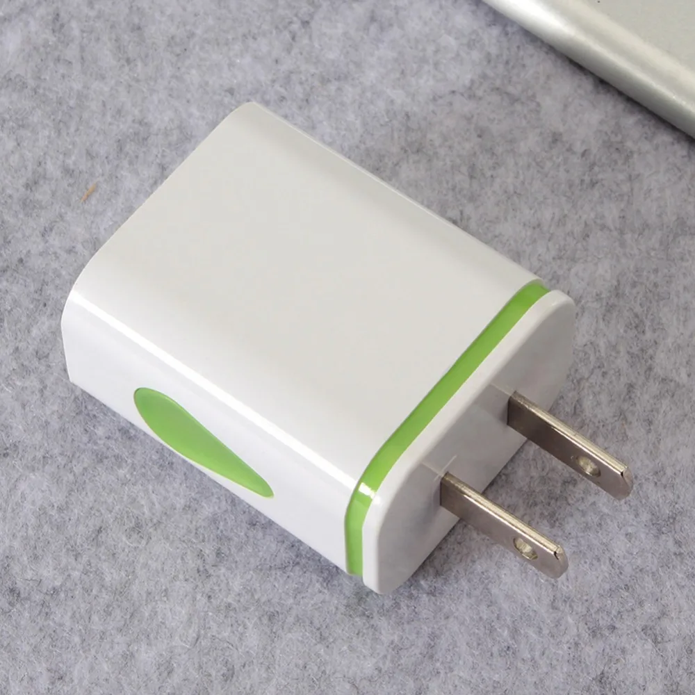 Универсальный 5 в 1,1 А+ 1 а светодиодный настенный адаптер с двумя usb-портами для дома и путешествий, быстрая зарядка, штепсельная вилка стандарта ЕС и США для iphone, samsung, Xiaomi, huawei, J25