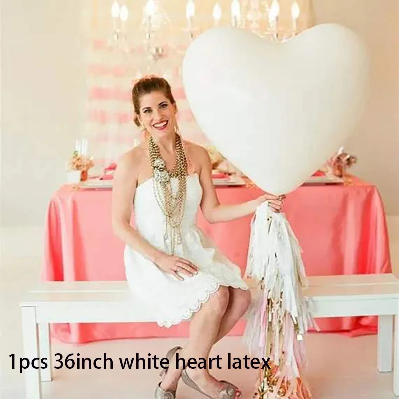 1pcs 36inch white 10 дюймов толстый розовый из белого латекса воздушный шар 18 дюймов Розовая фольга Гелиевый шар Свадебное предложение конфетти шар День Рождения украшения - Цвет: 1pcs 36inch white
