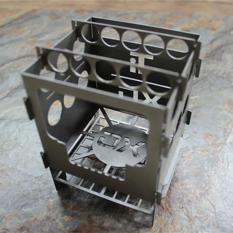 

Mini Outdoor Furnace Stoves Titanium Alloy Card Splicing Portable Grill Camping Stove