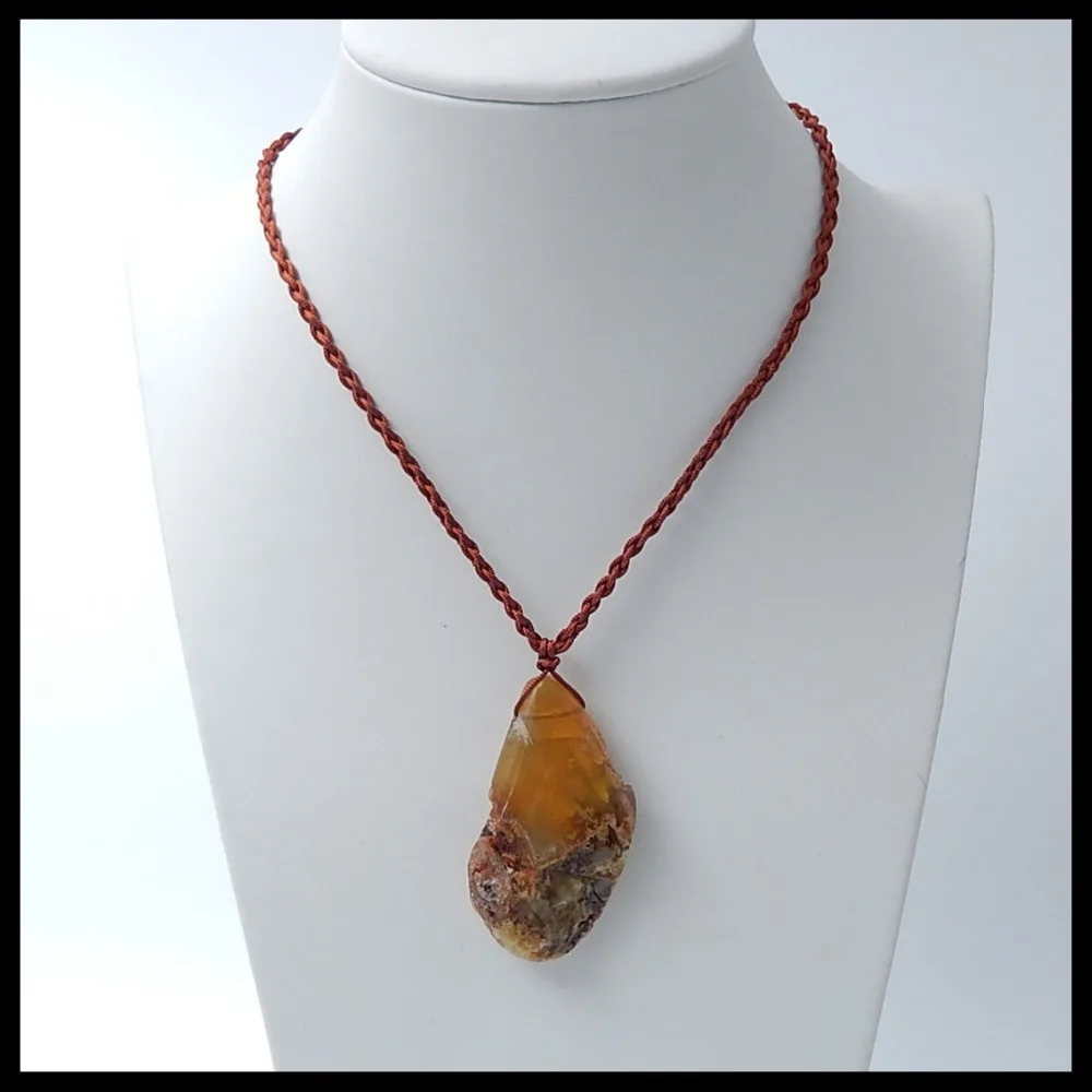 

Jewelry Necklace, Nugget Yellow Opal women necklace,49x27x12mm,15g