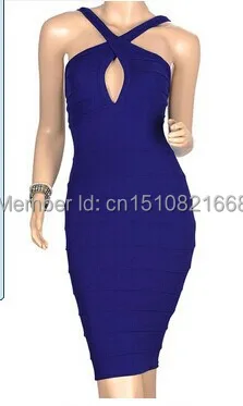 YRM4180 Cross-Stage Low V Nightclub Dress Women Halter Neck Sexy Bandage Ladies 2014 Sleeveless Package Hip | Женская одежда