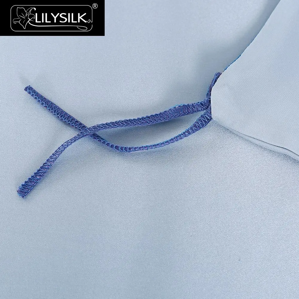 LilySilk 4 шт. Шелковый Комплект постельного белья роскошный Королевский контрастный