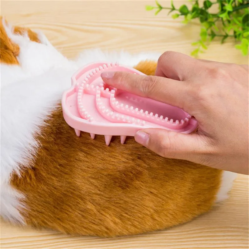 Щетка для груминга собак и кошек Shedding Shampooing Резиновая Zoom влажного сухого массажа
