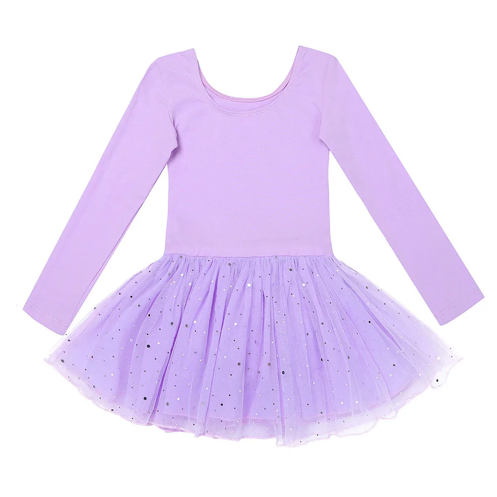 Lavender IEFiEL балетная пачка для девочек балетная одежда для тренировки блестящие балетные танцевальные костюмы для подростков гимнастические трико костюмы для балерины - Цвет: Lavender