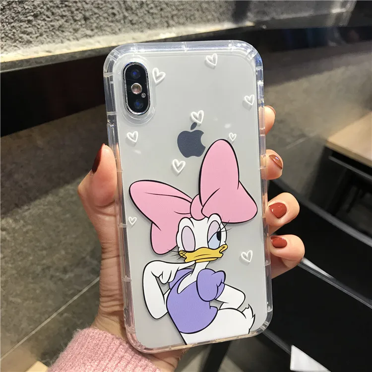 Милый чехол с изображением Минни для iPhone 6 6s 8X7 Plus XR XS MAX прозрачный мягкий из ТПУ