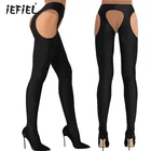 Сексуальное нижнее белье, колготки до бедра, женские чулки, сексуальные колготки с вырезом, длинные эластичные колготки с открытой промежностью, клубная одежда