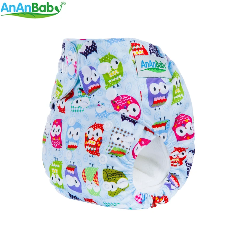 5 шт. в партии) Ananbaby машина печатает многоразовые супер-мягкие тканевые подгузники детские дышащие подгузники со вставками