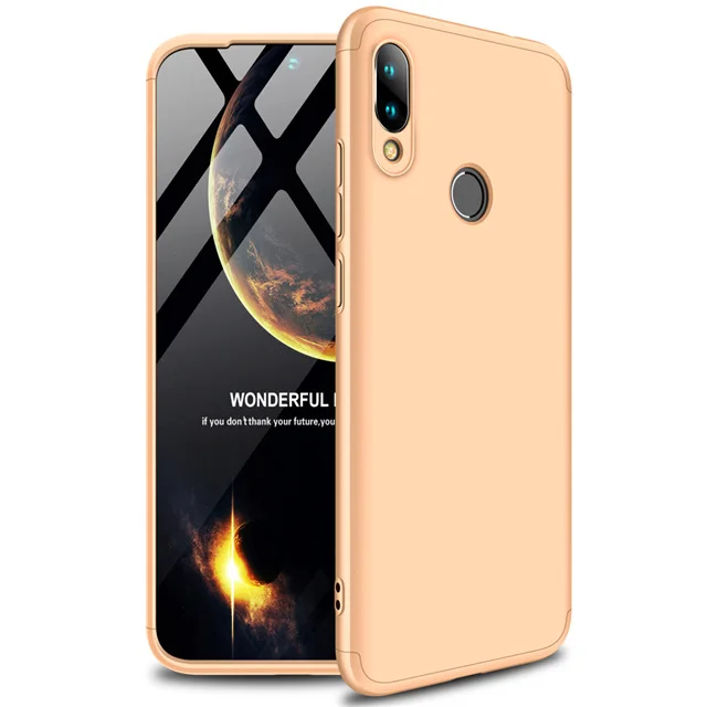 360 ударопрочный защитный жесткий чехол для Xiaomi Redmi Note 7, удобный силиконовый защитный чехол для телефона, чехол для Xiaomi Note 7 Pro 6,3" - Цвет: Gold