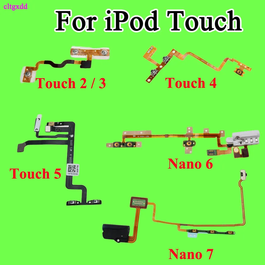 

cltgxdd New Volume Button Power Switch On Off Button Connector Flex Cable For iPod Touch 2 3 4 5 Nano 6 7 Up Down Button