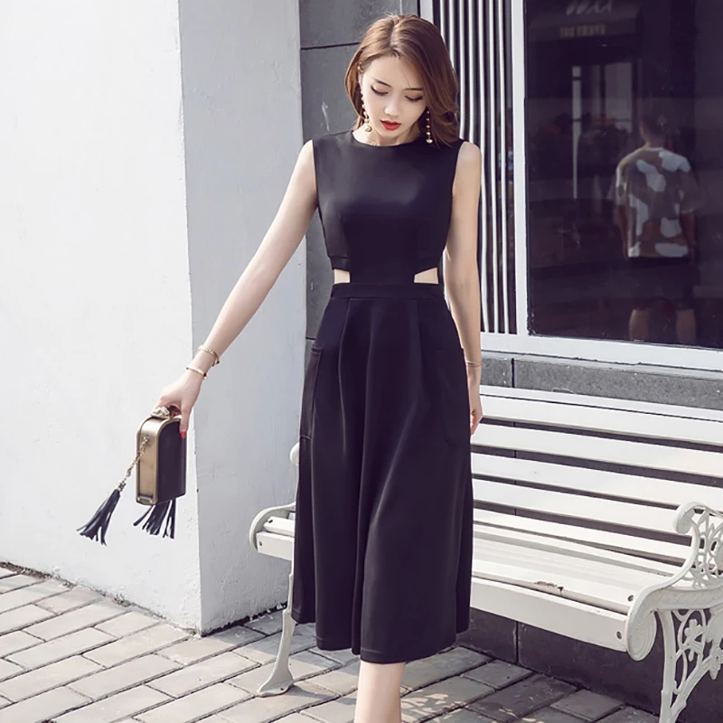 Ins/, летние винтажные черные платья Хепберн, Boho, новые элегантные женские клубные сексуальные миди-сарафаны, вечерние повседневные пляжные платья