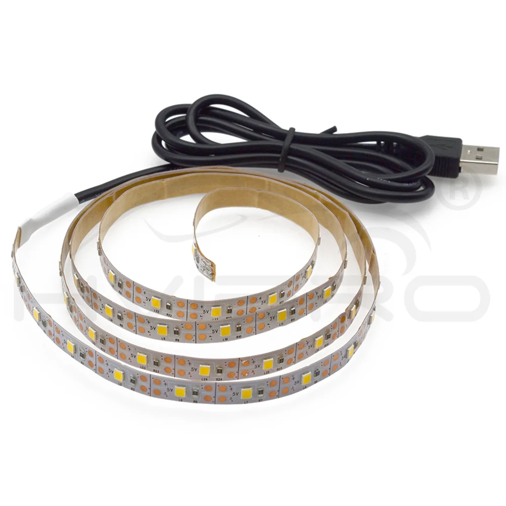 5 в 50 см, 1 м, 2 м, 3 м, 4 м, 5 м, USB кабель, силовой светодиодный светильник SMD 3528, Рождественская настольная декоративная лампа, лента для телевизора, фоновый светильник ing