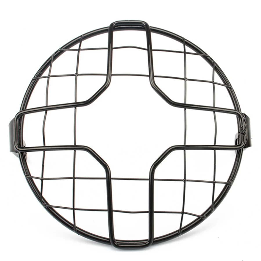 

Motorcycle Front Headlight Retro Style Metal Mesh Grille Cover 6.5''/170mm