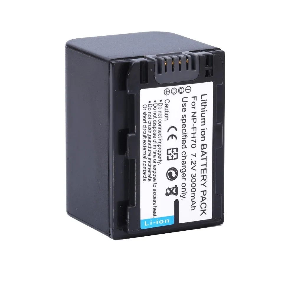 1*3000 мА/ч NP FH70 Li Ion Батарея + 1 * Зарядное устройство для Sony FH100 FH50 FH30 SR10E Бесплатная