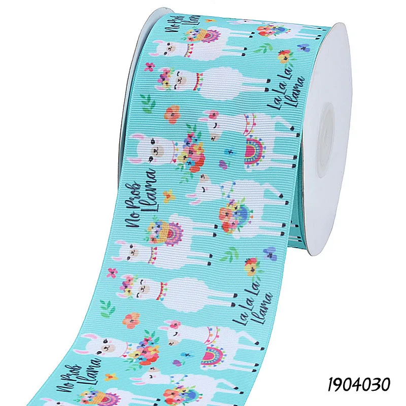 09 50 ярдов/партия) FLRARIBBON популярный мультфильм лама grosgrain школьная лента с бантом - Цвет: 09