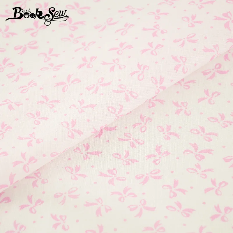 Booksew 100% хлопчатобумажная простая ткань с розовым бантом дизайнерская для