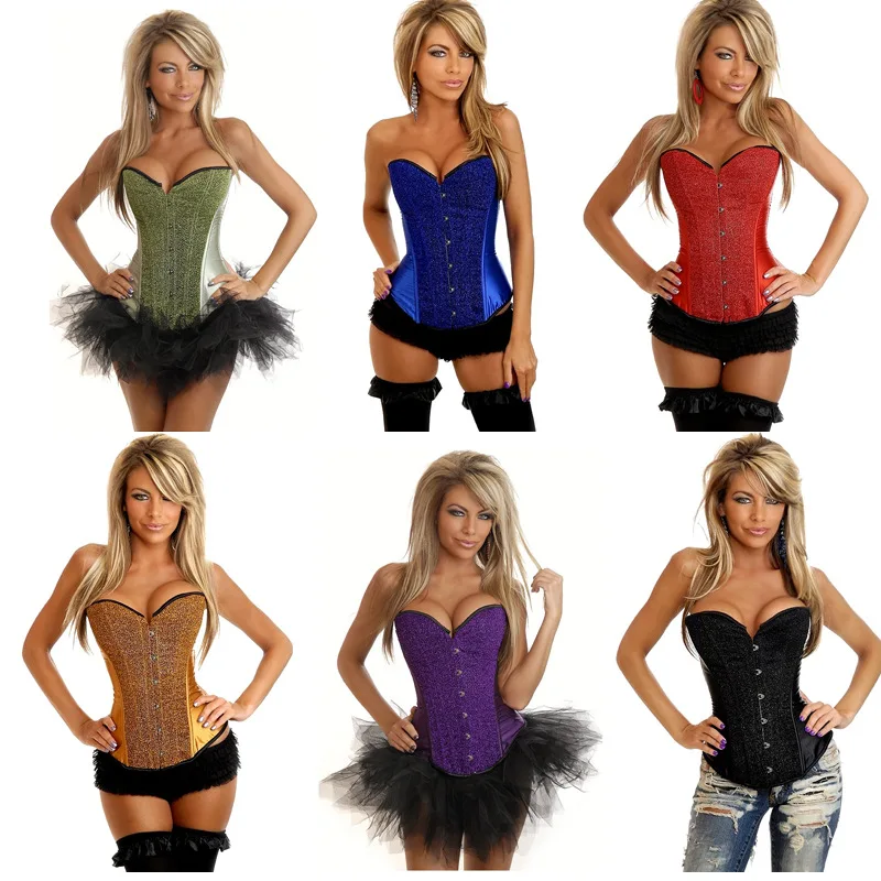 Атласная Костей Узелок Стимпанк Корсет Сексуальный Бюстье Женщины Корсетные и