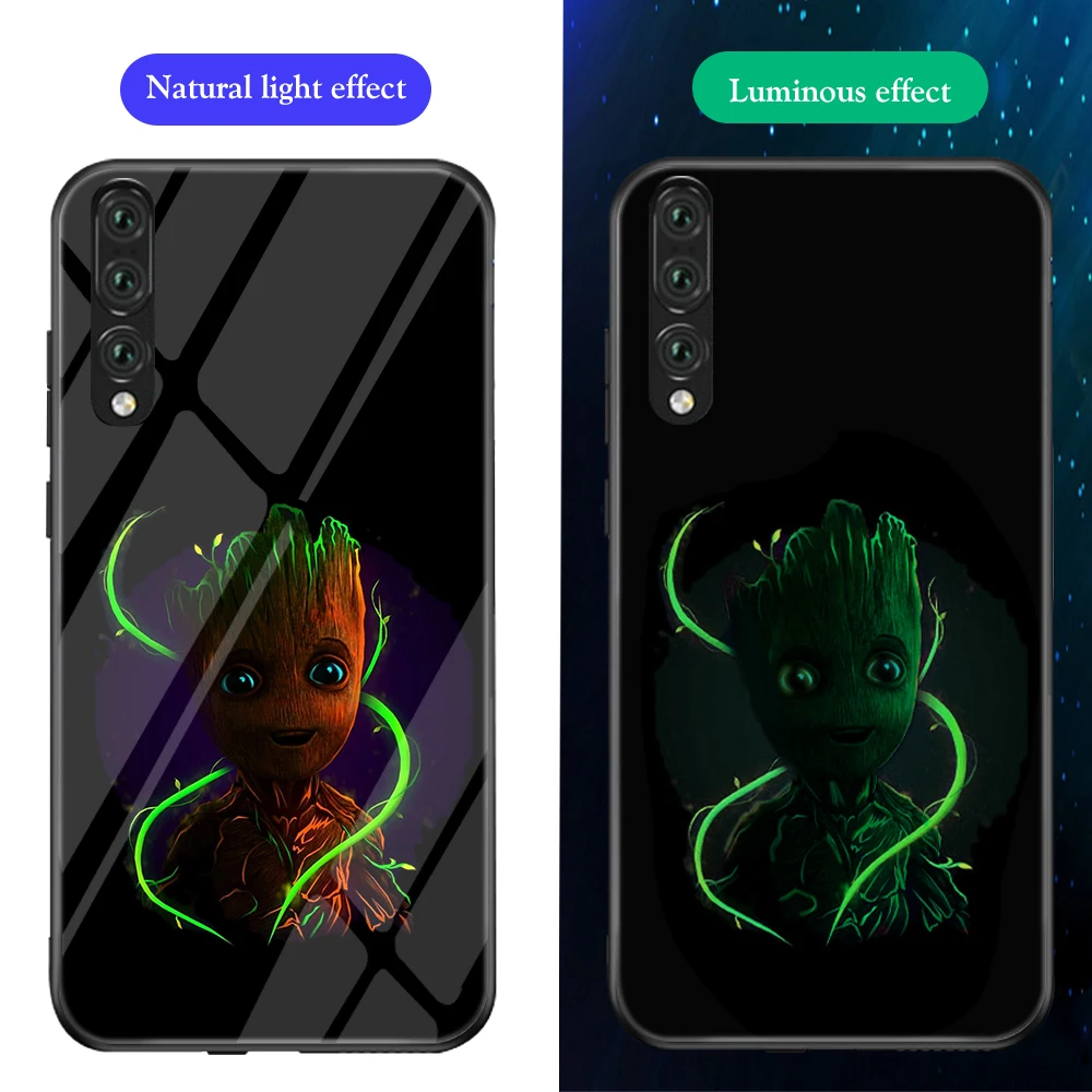 Ciciber чехол для телефона Funda Coque для huawei P30 P20 Lite Marvel Мстители Железный человек светящаяся стеклянная крышка для huawei P30 P20 Pro Capa - Цвет: Patterned 5