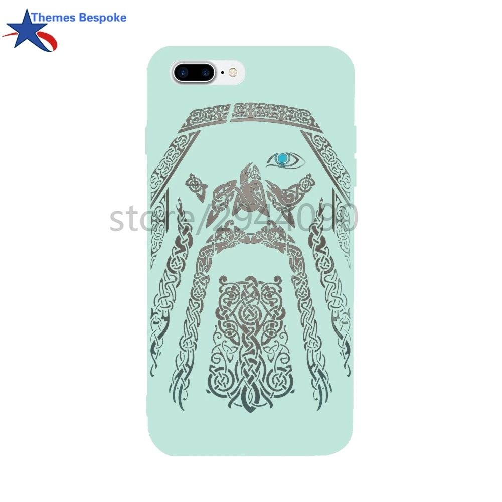 Odin Викинги для iphone 7/8 plus Мода печатным рисунком Мягкие TPU Карамельный цвет Чехлы