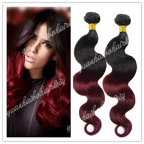 Горячие Продажи дешевые два тона 3 шт./лот 100% виргинских Бразильских волос bourgundy
