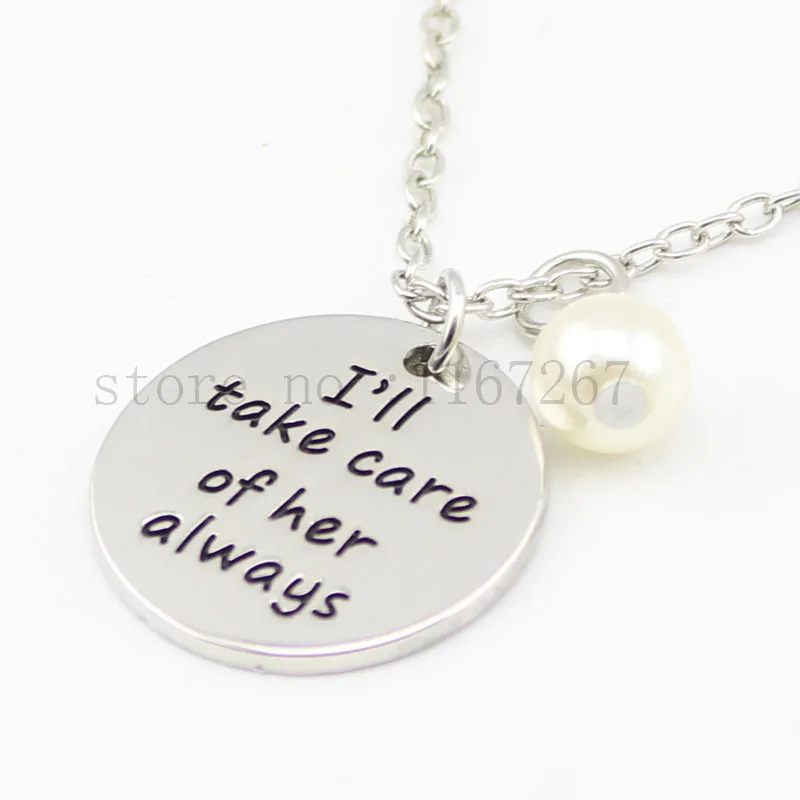2016 Necklace Set- Mother in Law Gifts&quotThank you for raising the man of my dreams&quot and &quotI'll take care her always&quot necklace |